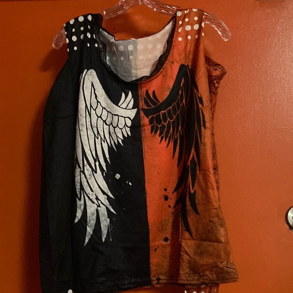 Black and orange top